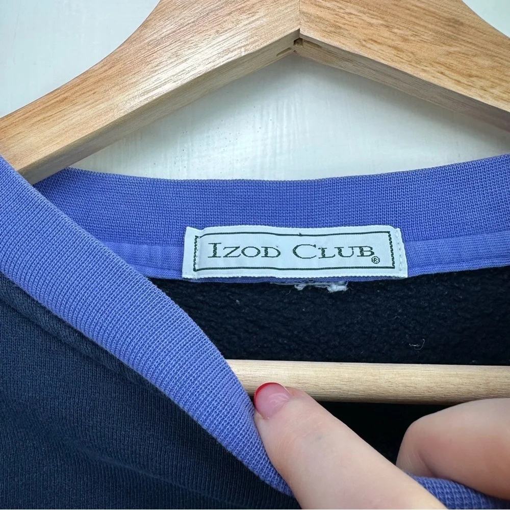 Vintage  90's Color Block Izod Club Crewneck Pullover Sweatshirt - Picture 4 of 9